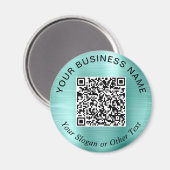 Zakelijke QR-code promotionele Teal Mint Groen Magneet (Voorkant / Achterkant)