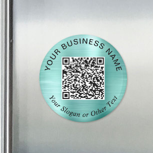 Zakelijke QR-code promotionele Teal Mint Groen Magneet
