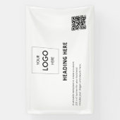Zakelijke QR-code Reclame Wit Spandoek (Verticaal)