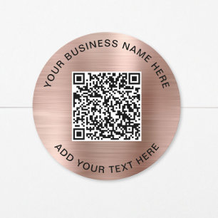 Zakelijke QR-code roze goud Ronde Sticker