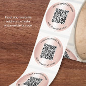 Zakelijke QR-code roze goud Ronde Sticker
