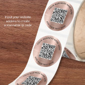 Zakelijke QR-code roze goud Ronde Sticker