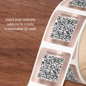 Zakelijke QR-code roze goud Vierkante Sticker