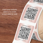 Zakelijke QR-code roze goud Vierkante Sticker