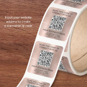 Zakelijke QR-code roze goud Vierkante Sticker