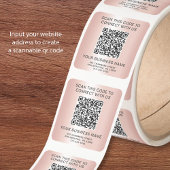 Zakelijke QR Code Roze Goud Vierkante Sticker