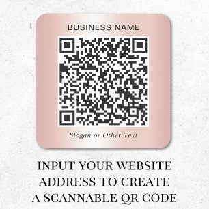 Zakelijke QR-code roze goud Vierkante Sticker