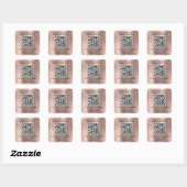 Zakelijke QR-code roze goud Vierkante Sticker (Vel)