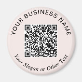 Zakelijke QR-code Roze Promotie Magneet (Voorkant)