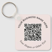 Zakelijke QR-code Roze Promotie Sleutelhanger (Voorkant)