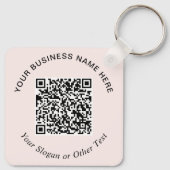Zakelijke QR-code Roze Promotie Sleutelhanger (Achterkant)