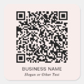 Zakelijke QR-code Roze Vierkante Sticker (Voorkant)