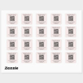 Zakelijke QR-code Roze Vierkante Sticker (Vel)