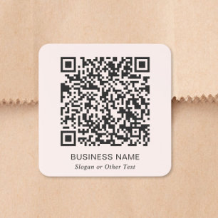 Zakelijke QR-code Roze Vierkante Sticker
