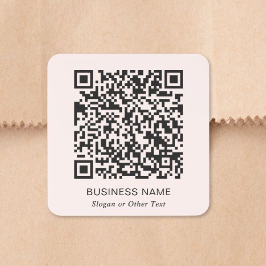 Zakelijke QR-code Roze Vierkante Sticker