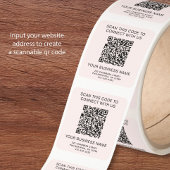 Zakelijke QR-code Roze Vierkante Sticker