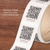 Zakelijke QR-code Roze Vierkante Sticker