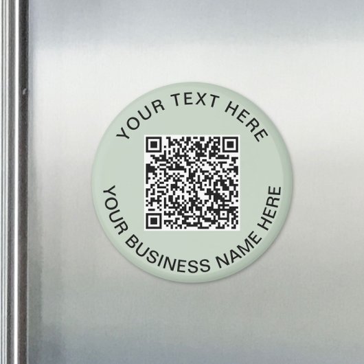 Zakelijke QR-code Sage Green Promotie Magneet