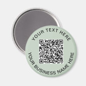 Zakelijke QR-code Sage Green Promotie Magneet (Voorkant / Achterkant)