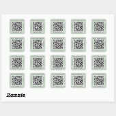 Zakelijke QR-code Sage Groen Vierkante Sticker (Vel)