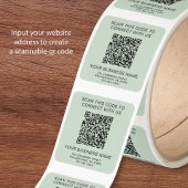 Zakelijke QR-code Sage Groen Vierkante Sticker