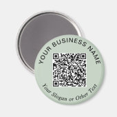 Zakelijke QR-code Sagegroene Promotie Magneet (Voorkant / Achterkant)