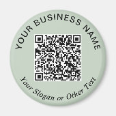 Zakelijke QR-code Sagegroene Promotie Magneet (Voorkant)