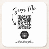 Zakelijke QR-code Scan Me Eenvoudig Kartonnen Onderzetters (Voorkant)