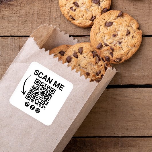 Zakelijke QR-code Scan me Vierkante Sticker
