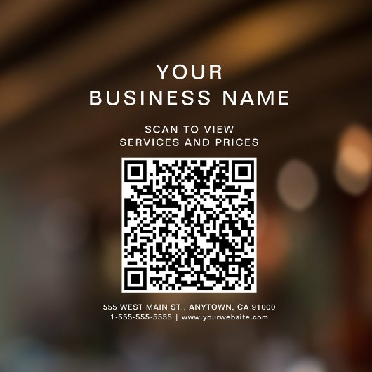 Zakelijke QR-code scannen om witte lettering te ve Raamsticker
