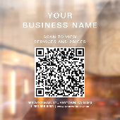 Zakelijke QR-code scannen om witte lettering te ve Raamsticker (Vel 2)