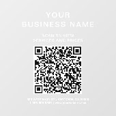 Zakelijke QR-code scannen om witte lettering te ve Raamsticker (Vel)