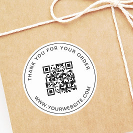 Zakelijke QR Code Sjabloon Bedankt Pink Ronde Sticker