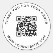 Zakelijke QR Code Sjabloon Bedankt Pink Ronde Sticker (Voorkant)