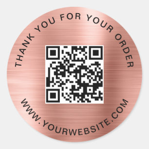Zakelijke QR Code Sjabloon Bedankt Pink Ronde Sticker