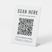 Zakelijke QR-code tafelmodel Reclamebord Met Voetstuk (Voorkant)