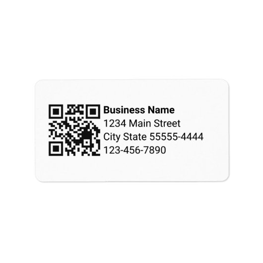Zakelijke QR-code telefoonnummer retouradres wit Etiket (Voorkant)