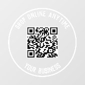 Zakelijke QR-code venstersticker - Winkel altijd o Raamsticker (Vel)
