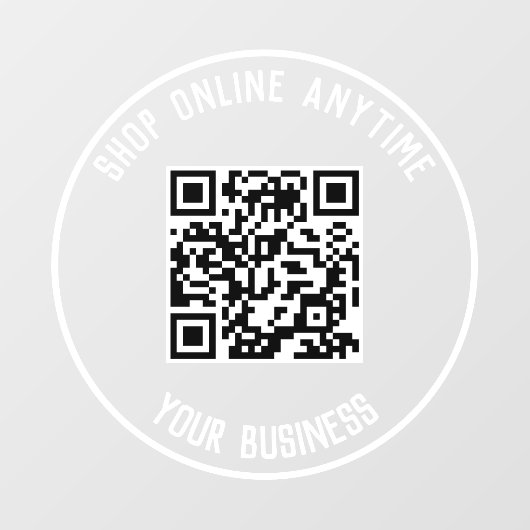 Zakelijke QR-code venstersticker - Winkel altijd o Raamsticker (Vel)