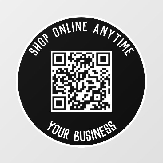 Zakelijke QR-code venstersticker - Winkel altijd Raamsticker (Vel)
