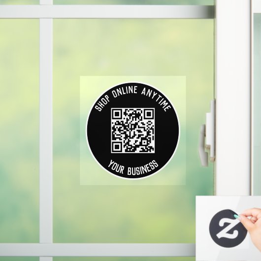 Zakelijke QR-code venstersticker - Winkel altijd Raamsticker (Huis)