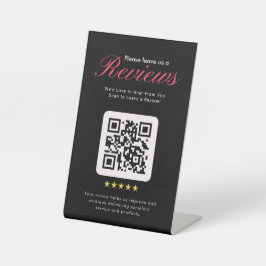 Zakelijke QR-code voor 5-sterrenbeoordeling op taf Reclamebord Met Voetstuk