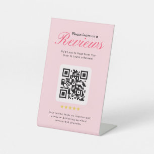 Zakelijke QR-code voor 5-sterrenbeoordeling Tafelm Reclamebord Met Voetstuk
