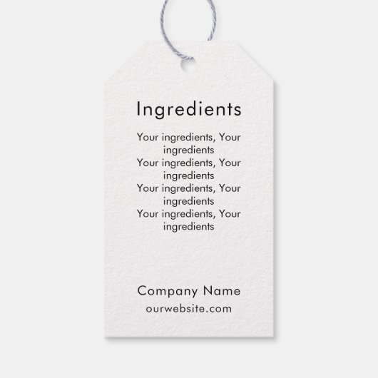 Zakelijke QR-code voor product ingrediëntenlijst Cadeaulabel (Achterkant)