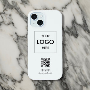 Zakelijke QR-code voor sociale media Zwart iPhone 15 Case