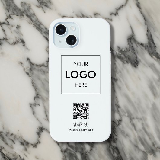 Zakelijke QR-code voor sociale media Zwart iPhone 15 Case