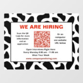 Zakelijke QR-code voor vacatures personaliseren   Raamsticker (Vel)