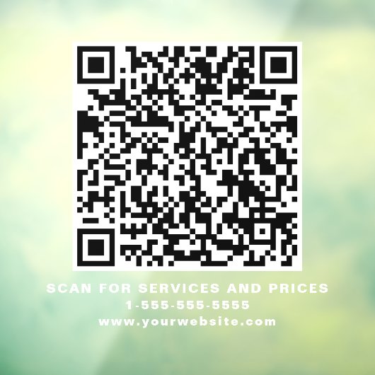 Zakelijke QR-code wit Raamsticker (Vel 3)
