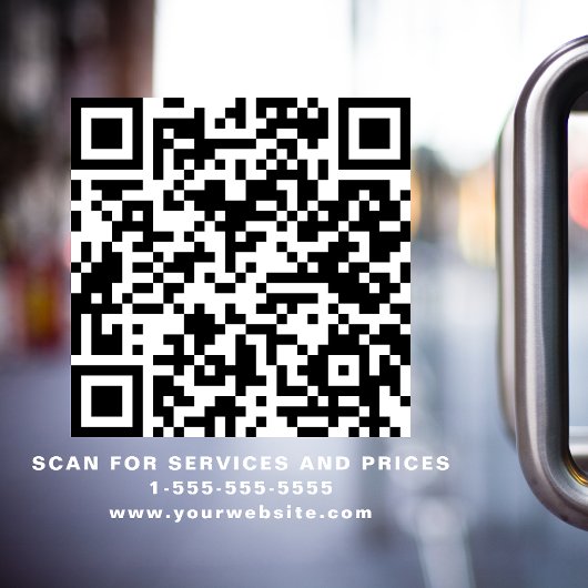 Zakelijke QR-code wit Raamsticker