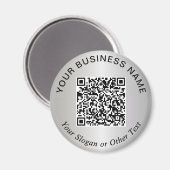 Zakelijke QR-code Zilver Promotie Magneet (Voorkant / Achterkant)